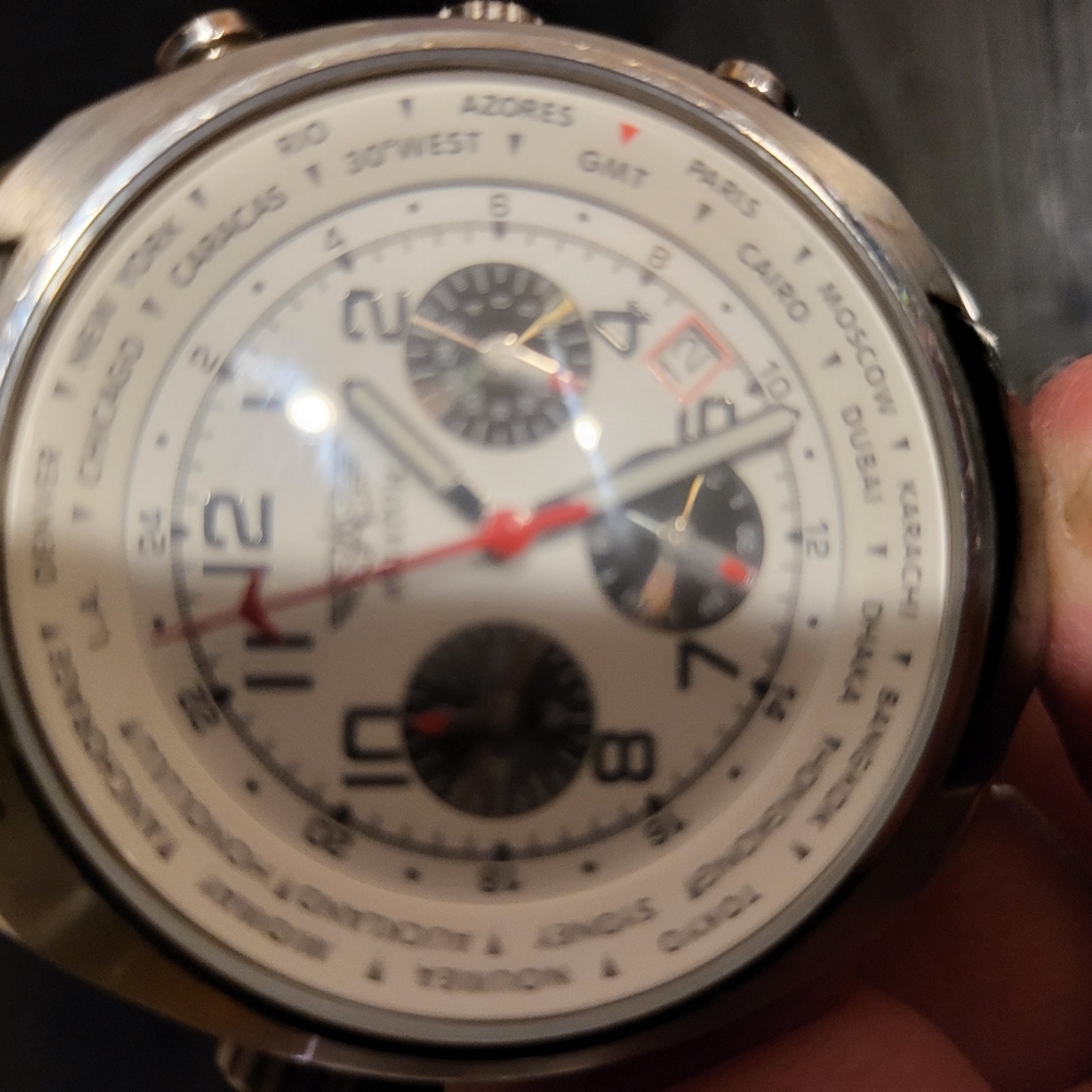 Aviator Chronograph Watch, Model Number AVW5839G4, 6 x Hands Dial, Leath… - Picture 4 of 9